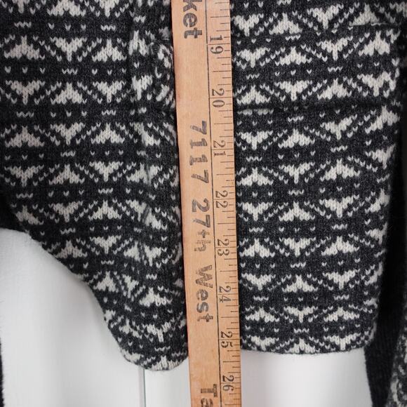 Garnet Hill Jacket Women SZ L Lambswool Tie Front Abstract Geometric Cozy Casual - Picture 8 of 10
